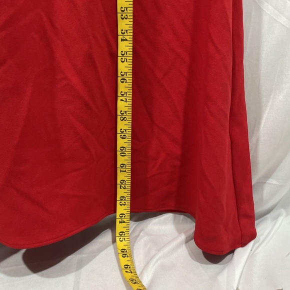 NWT Betsy & Adam [ PLUS size 22W‎ ] Sweetheart V Neck Ruched Gown Red - Picture 4 of 12